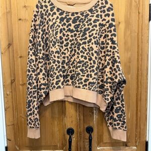 Aerie Tan and Black Animal Print Sweater